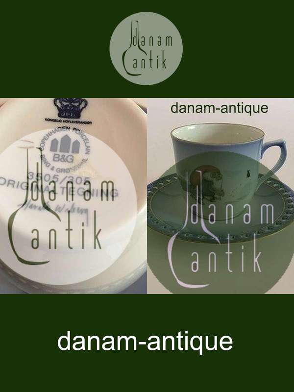 Bing & Grøndahl Harald Wiberg Julestel Kaffekop med Underkop No. 3505/305