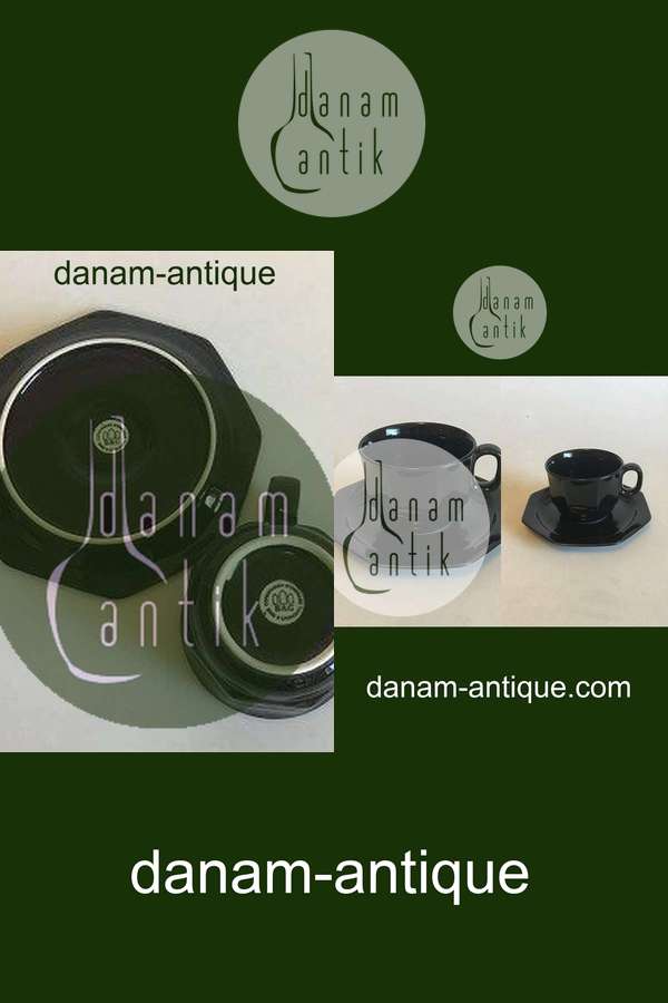 Bing & Grøndahl Sort Cafë Kaffekop og underkop