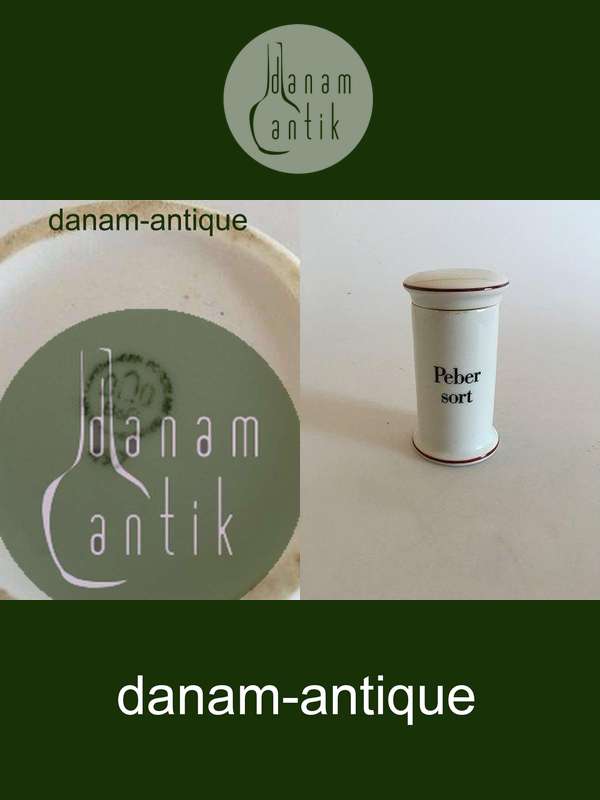 Bing og Grøndahl Sort Peber Krydderikrukke No 497 fra Apotekerserien