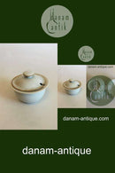 Bing Grondahl 釉面石器 "Coppelia "糖碗/橘子酱罐，带盖 302号