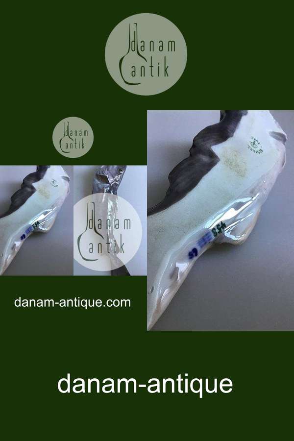 Royal Copenhagen Art Nouveau Hængevase udformet som Torsk No 458