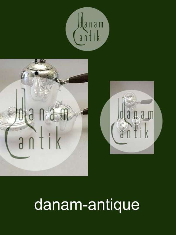 Georg Jensen Sterling Sølv Kaffekande, flødekande og sukkerskål af Harald Nielsen No 875