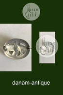 Georg Jensen Sterling Sølv Broche med grøn sten No 138