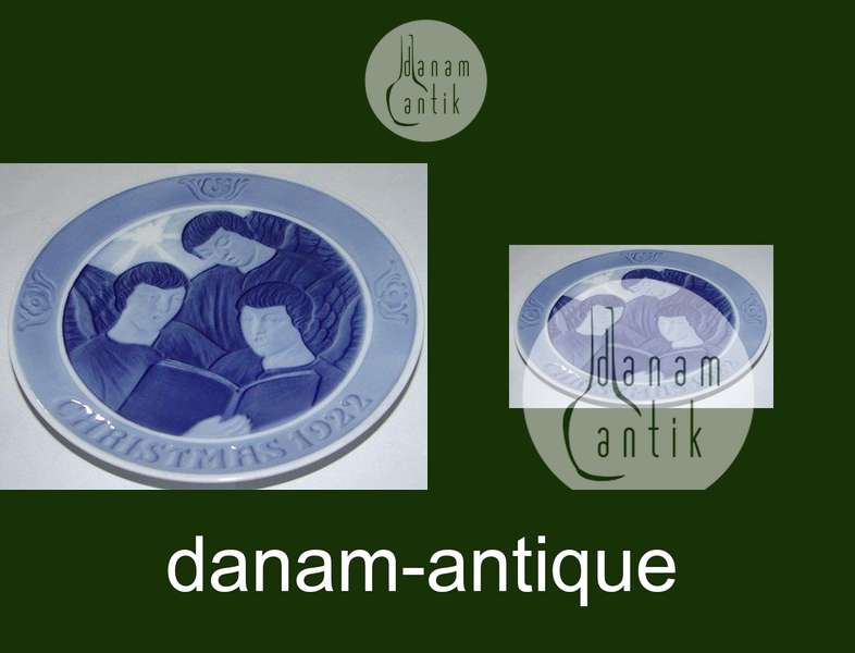 Royal Copenhagen Juleplatte fra 1922 med Engelsk Tekst "Christmas"