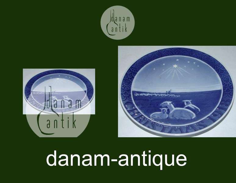 Royal Copenhagen Juleplatte fra 1918 med Engelsk Tekst "Christmas"