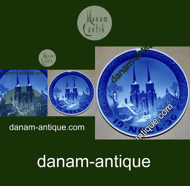 Royal Copenhagen Juleplatte fra 1936 med Fransk indskription "Noel"