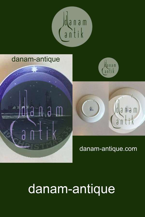 Royal Copenhagen Juleplatte fra 1935 med Engelsk indskription "Christmas"