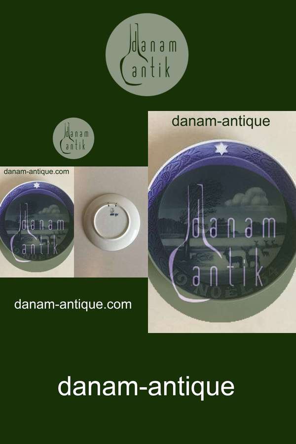 Royal Copenhagen Juleplatte fra 1934 med Fransk indskription "Noel"