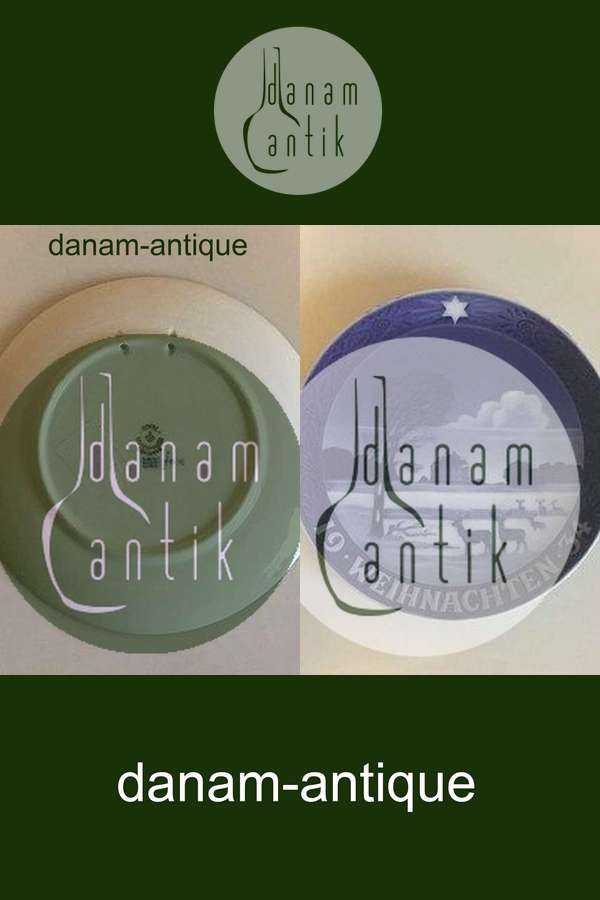 Royal Copenhagen Juleplatte fra 1934 med Tysk indskription "Weihnachten"