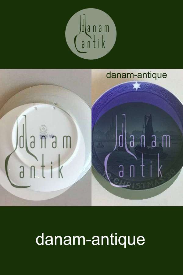 Royal Copenhagen Juleplatte fra 1930 med Engelsk indskription "Christmas"