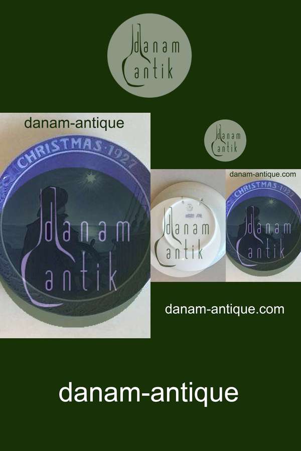 Royal Copenhagen Juleplatte fra 1927 med Engelsk indskription "Christmas"