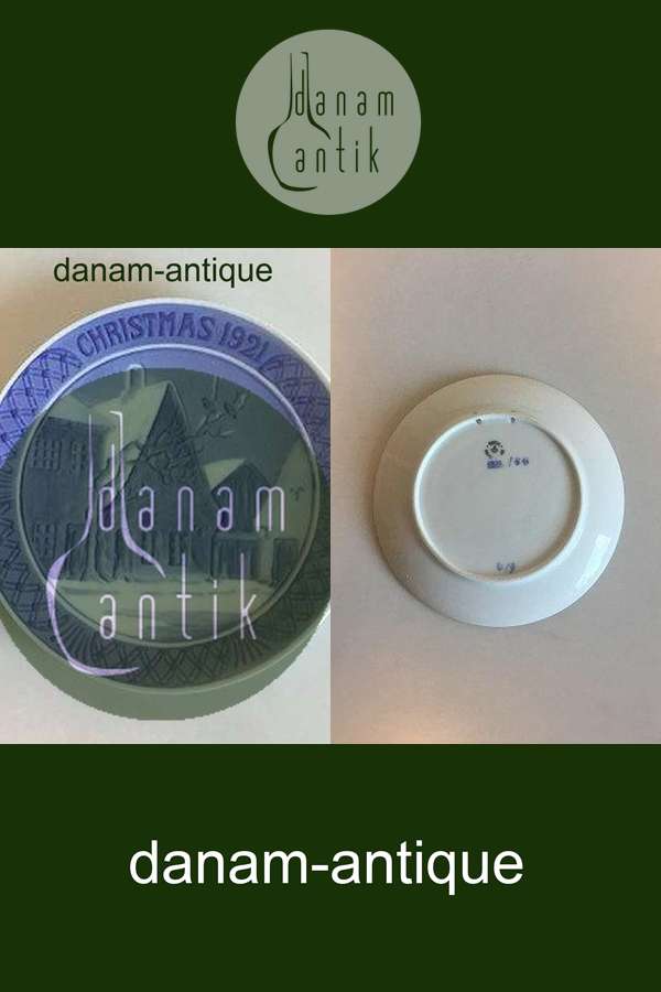 Royal Copenhagen Juleplatte fra 1921 med Engelsk indskription "Christmas"