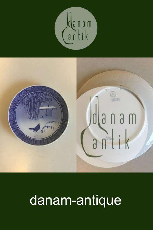 Royal Copenhagen Juleplatte fra 1919 med Tysk indskription "Weihnachten"