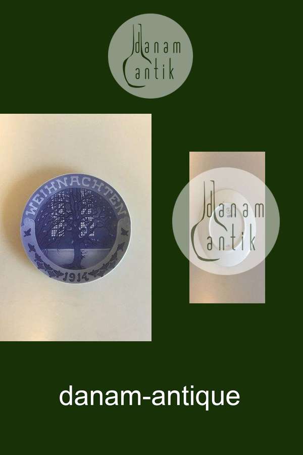 Royal Copenhagen Juleplatte fra 1914 med Tysk indskription "Weihnachten"