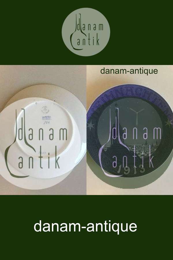 Royal Copenhagen Juleplatte fra 1913 med Tysk indskription "Weihnachten"