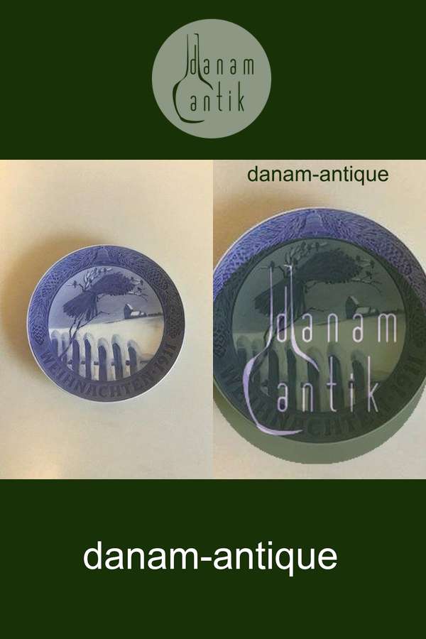 Royal Copenhagen Juleplatte fra 1911 med Tysk indskription "Weihnachten"