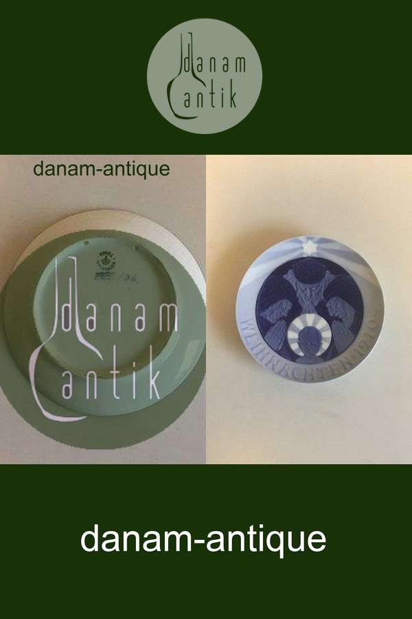 Royal Copenhagen Juleplatte fra 1910 med Tysk indskription "Weihnachten"