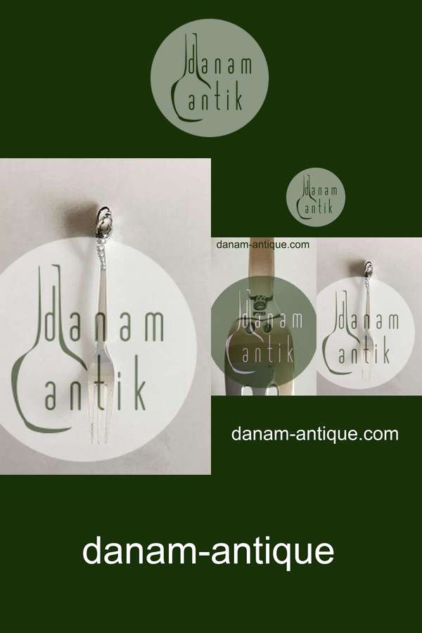 Georg Jensen Sterling Sølv Kødgaffel med tre tænder Magnolia No 84