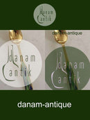 Georg Jensen Harlequin Kaffeske i Forgyldt Sterling Sølv med Grøn Emalje.