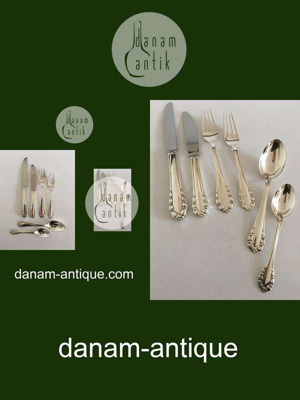 &quot;Maiglöckchen&quot; Georg Jensen Sterling Silber Besteckset für 12 Pers. 72 Teile