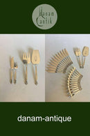 Georg Jensen Sterling Sølv Konge Fiskebestik til 12 personer incl.serveringssæt, ialt 26 dele