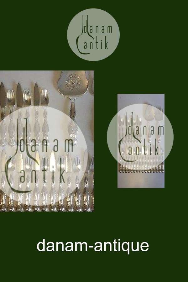 Georg Jensen Sterling sølv Fiskebestik model 55. Sæt til 12 personer med tilhørende serveringssæt