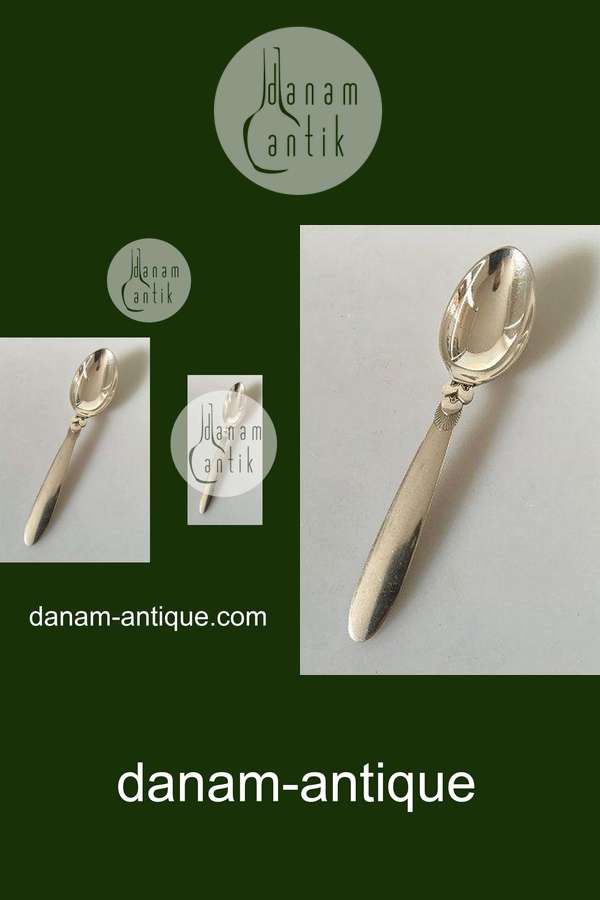 Georg Jensen Sterling Silber Kaktus Dessertlöffel Nr. 021