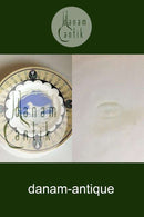 瓷质的Aluminia Fantasy蛋糕盘，图案为B：两个海鸥。Nilaus Fristrup 1882