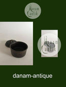 Arabia Stentøj. Ruska Sukkerskål med Låg