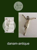 Schöne 18. Jahrhundert Kruzifix Jesus am Kreuz gemalt Holz