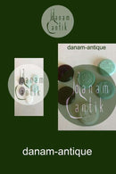 6 gamle hinkesten af farvet glas