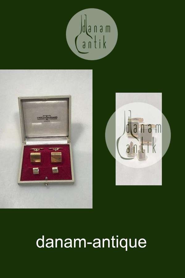 Hans Hansen 14 K Guld Manchet- og Krave-knapper