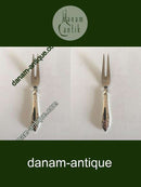 Delt Lilje Kødgaffel i Sølv og Rustfrit Stål Frigast