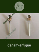 Hans Hansen Amalie Sølv Spiseske med Hvidt Emalje Håndtag