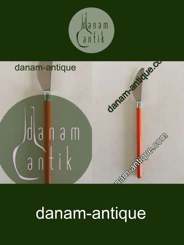 Hans Hansen Amalie Spisekniv med Orange Emalje Håndtag