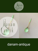 Frigast Sterling Silber vergoldet grün emailliert Löffel