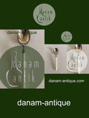 Hans Hansen Amalie Sølv Teske med Hvidt Håndtag