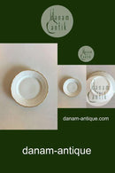 Royal Copenhagen Hvid Svejfet med takket guldkant (Stel 387) Kagetallerken No. 1626