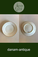 Royal Copenhagen Hvid Svejfet med takket guldkant (Stel 387 / Josephine) Frokosttallerken No 1623