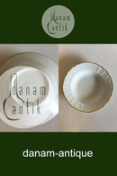 Royal Copenhagen Hvid Svejfet med takket guldkant (Stel 387 / Josephine) Dyb tallerken No 1614