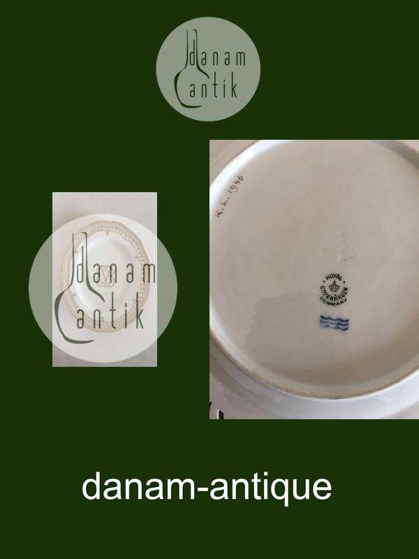 Royal Copenhagen Flora Danica Tallerken med Gennembrudt Kant og Våbenskjold