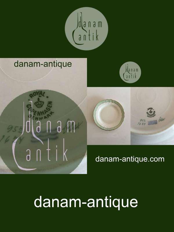 Royal Copenhagen Grøn Svejfet Dessert Tallerken No 1624