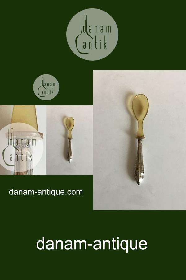 Lille serveringsske i Sølv med blad af horn