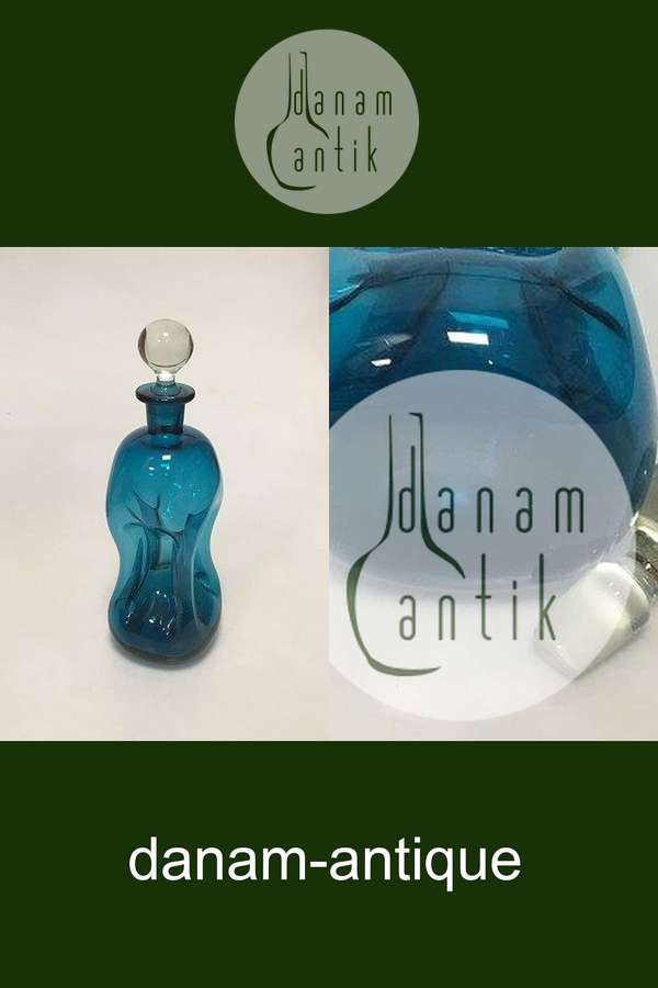 Holmegaard / Kastrup Glasværk Kluk Kluk Karaffel i Blåt Glas