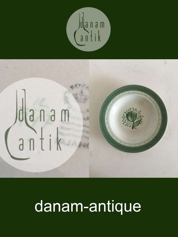 Royal Copenhagen Grøn Tranquebar Dyb Middagstallerken No 947