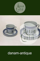 Royal Copenhagen Blau Tranquebar Große Kaffeetasse und Untertasse Nr. 991