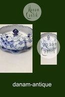 Royal Copenhagen Blauer geriffelter Aschenbecher Nr. 1001