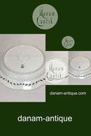 Royal Copenhagen Hvid Flora Danica Perlestel Stor Rundt Fad No 3528