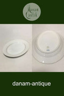 Royal Copenhagen Hvid Flora Danica Perle Ovalt Serveringsfad No 3516