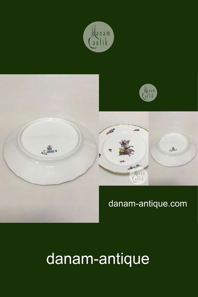Royal Copenhagen Fuld Saksisk Blomst Frokosttallerken No 1632